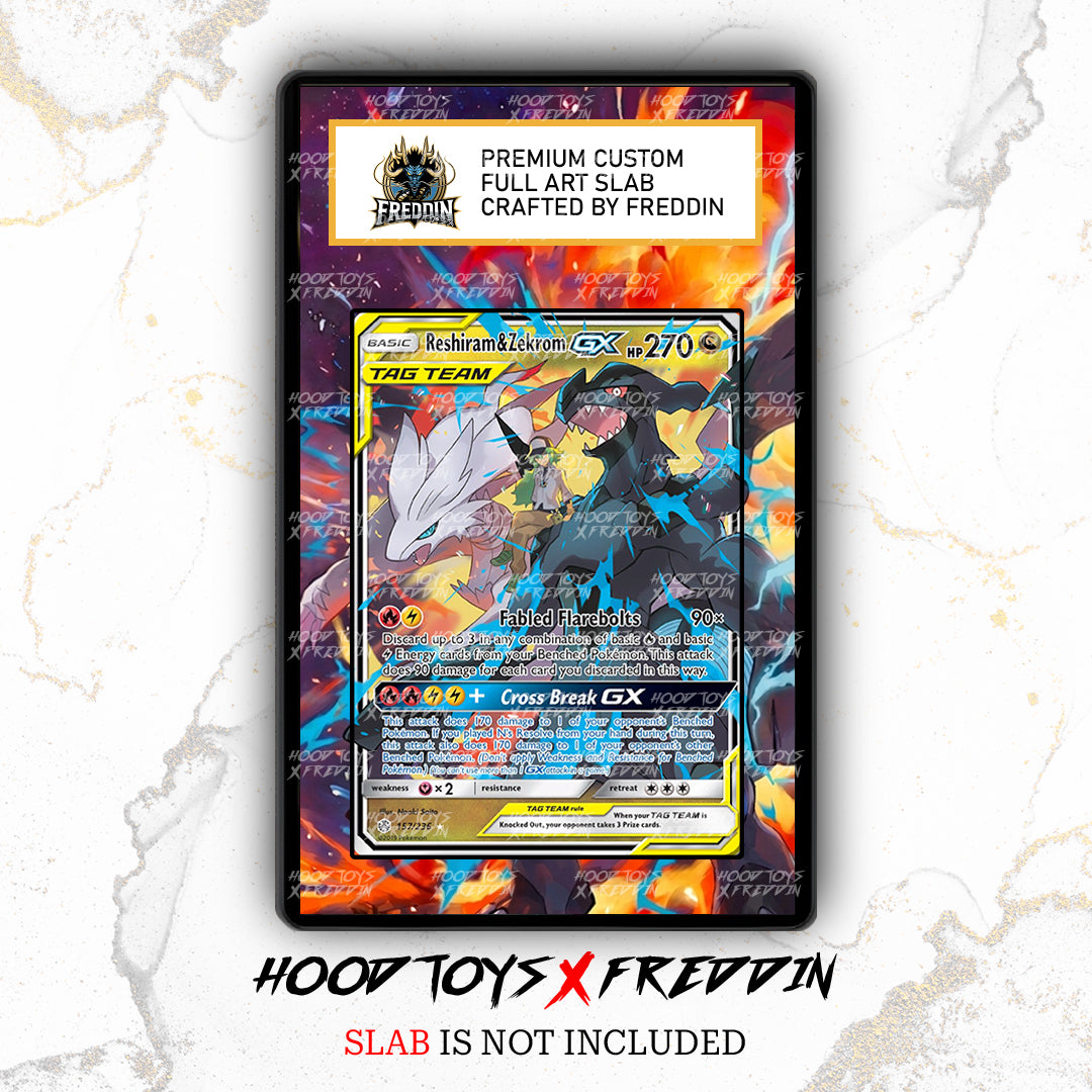 Reshiram and Zekrom GX #157 | FREDDIN Full Art Slab